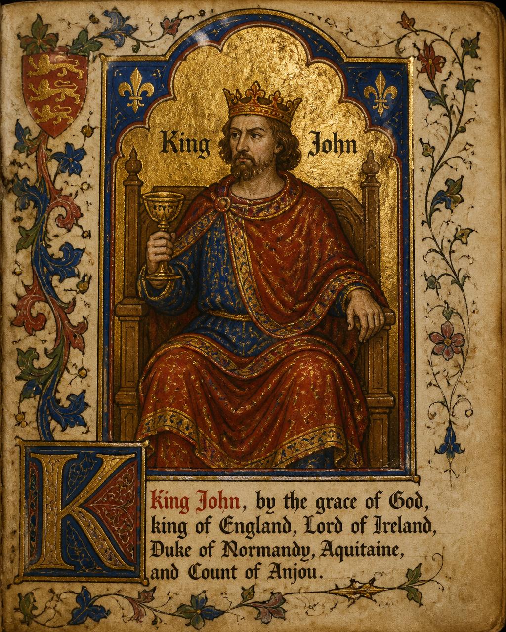 Illuminated manuscript of King John
