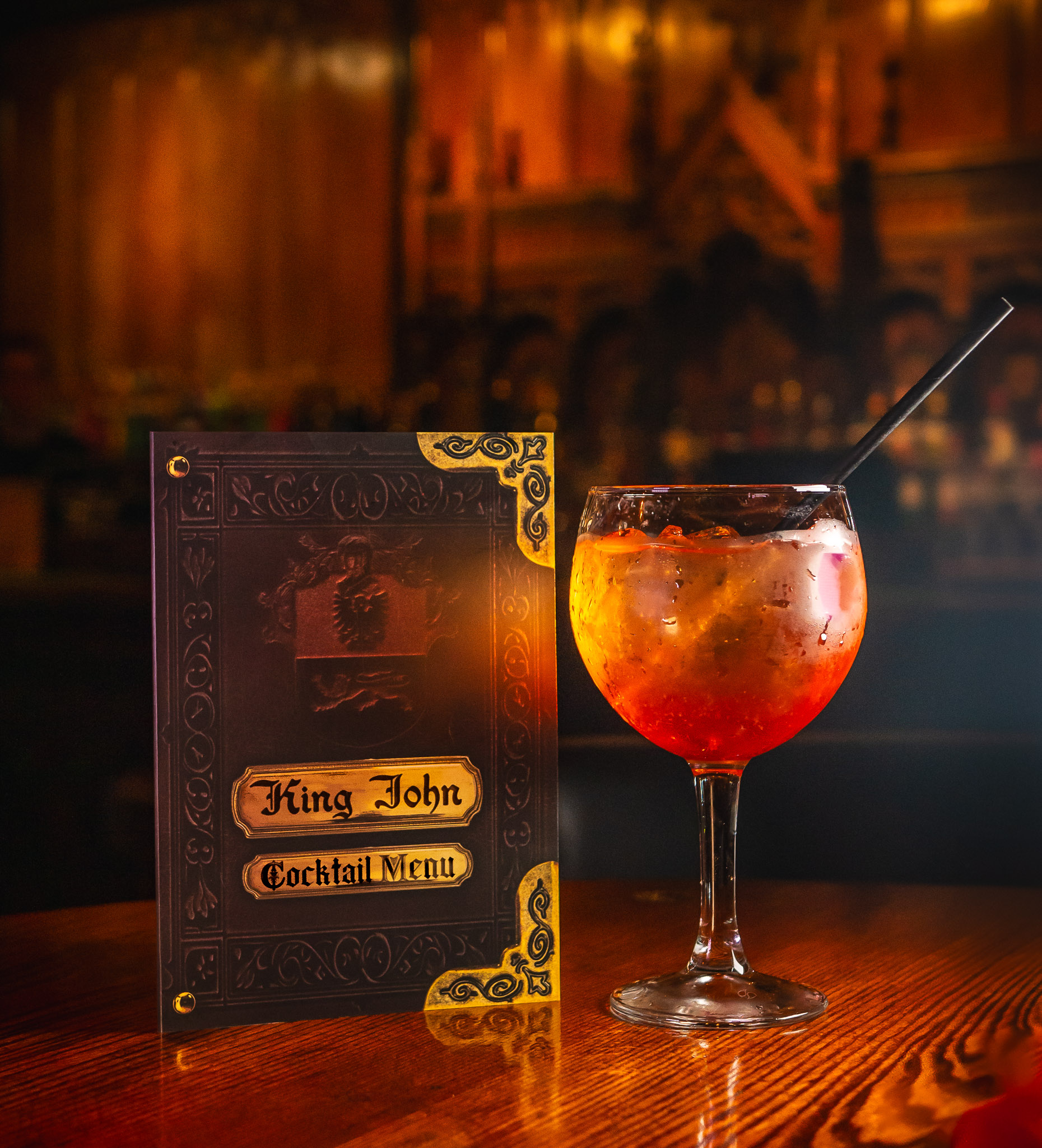 Cocktail on the bar at The King John